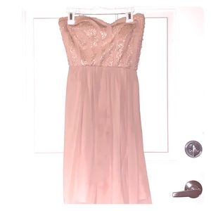 Blush Strapless Cocktail Dress